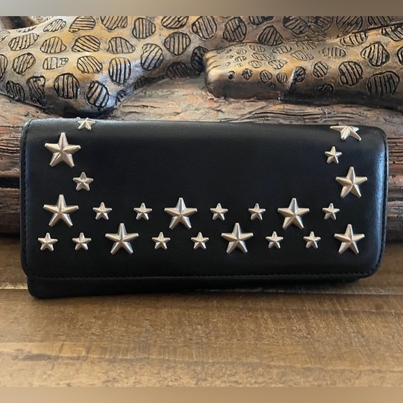 Jimmy Choo Black Wallet with Silver Stars - Picture 12 of 15